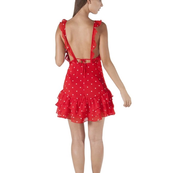 For Love and Lemons Red Polka Dot Ruffle Dress - Picture 7 of 12